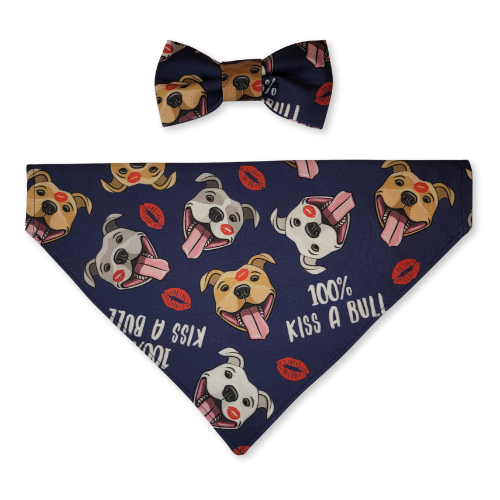 100% Kiss A Bull Pet Bow Tie