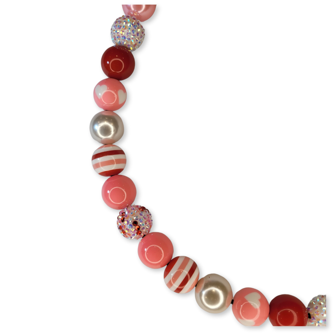 Pink Sparkle Heart Decorative Pet Necklace