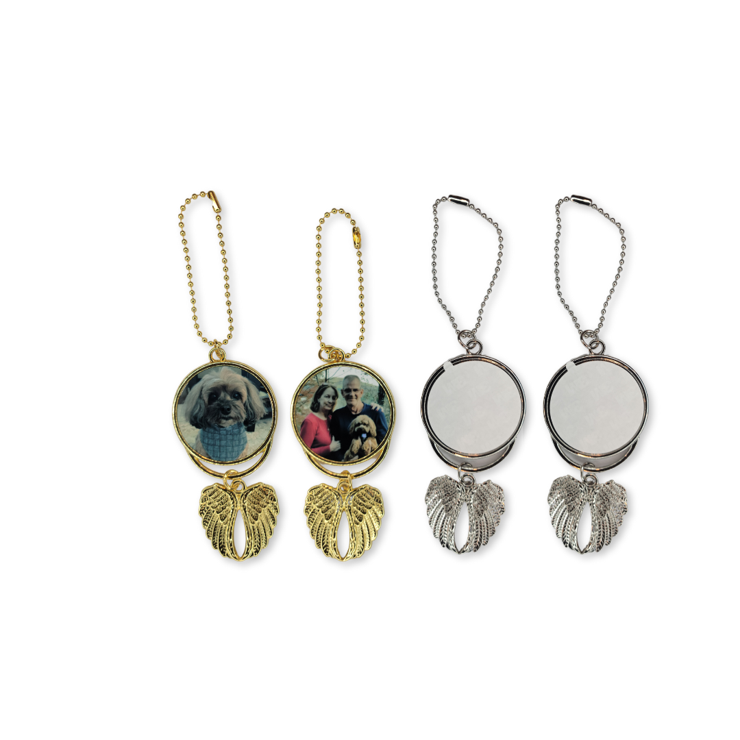 Angel Wing Pet Photo/Memorial Car Charm (Reversible)