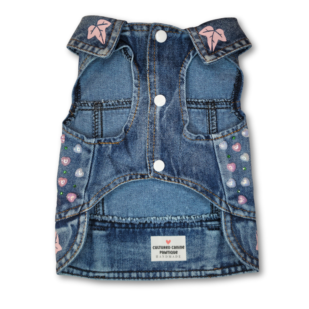 Bling AKA Inspired - Embellished Denim Pet Jacket