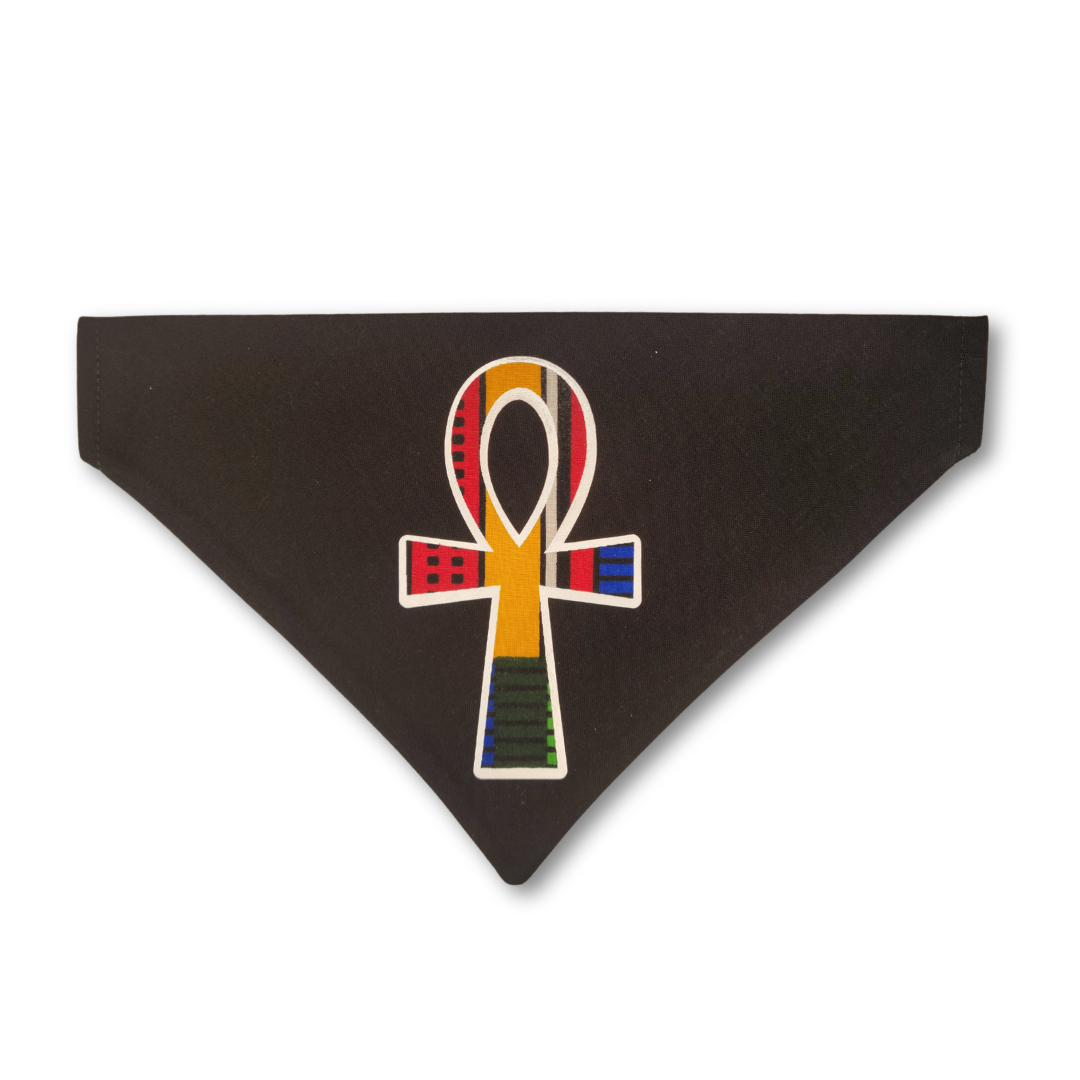 Leather Embellished Afro Bright Pet Bandana