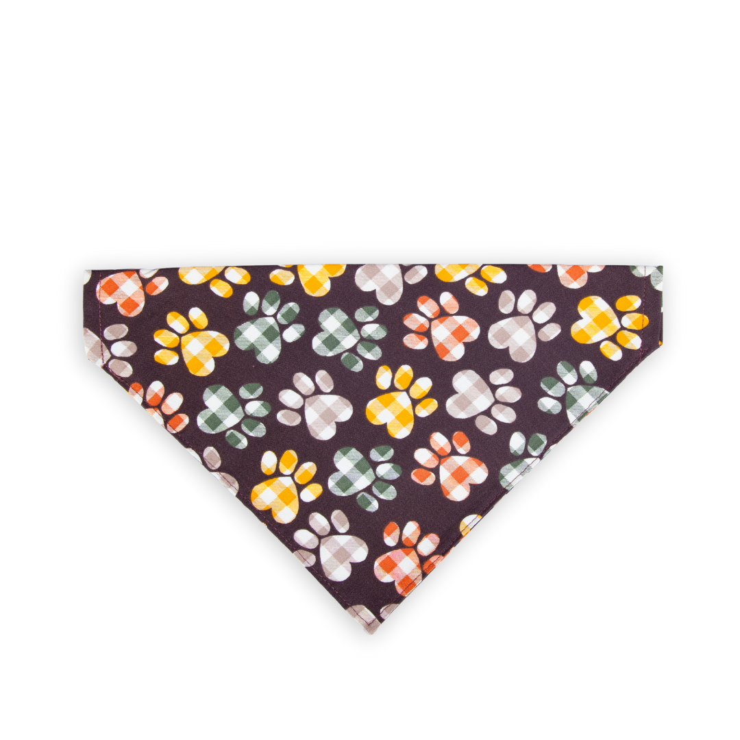 Autumn Pet Footprint Pet Bandana