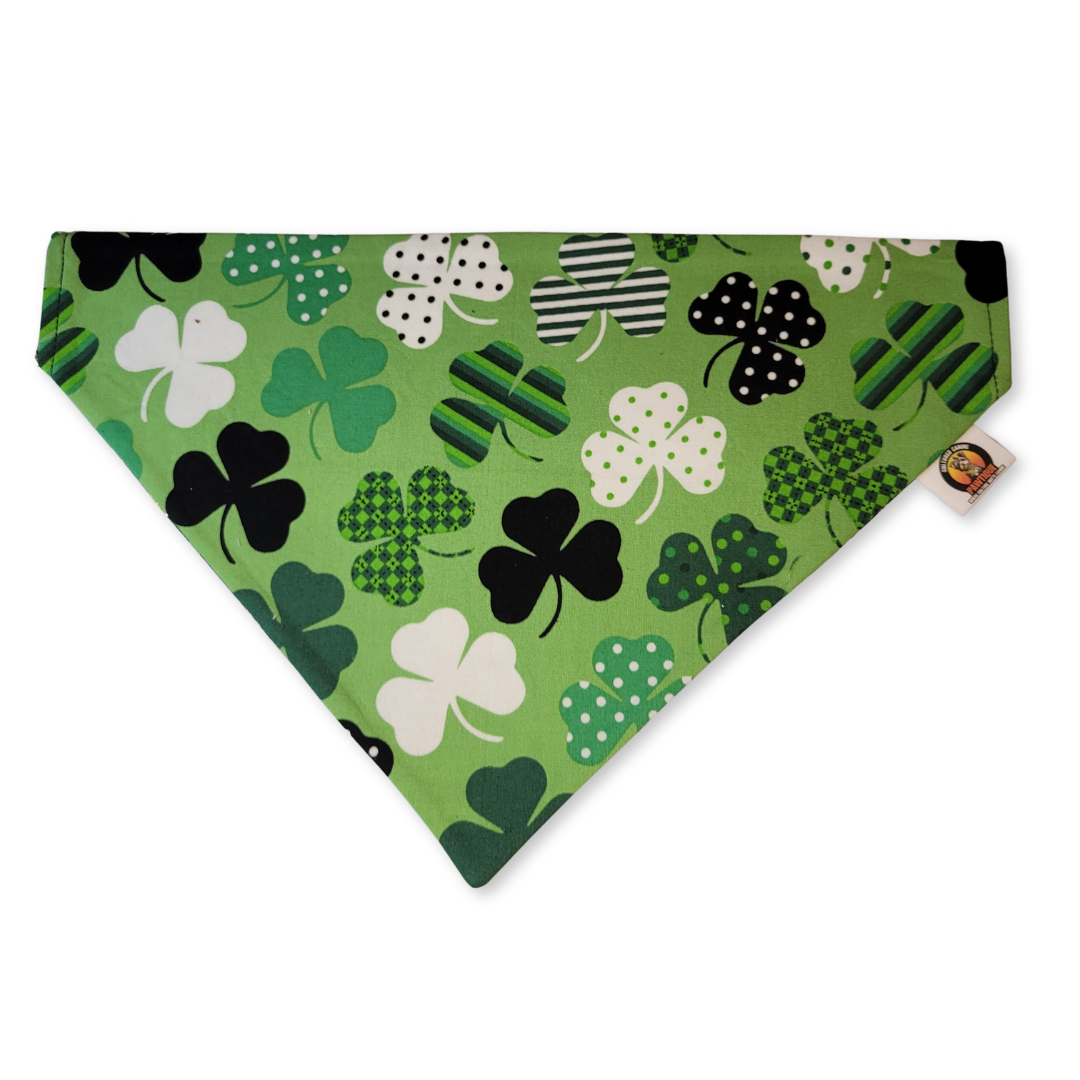 Gold Paw Clover & Black Clover Pet Bandana (Reversible)
