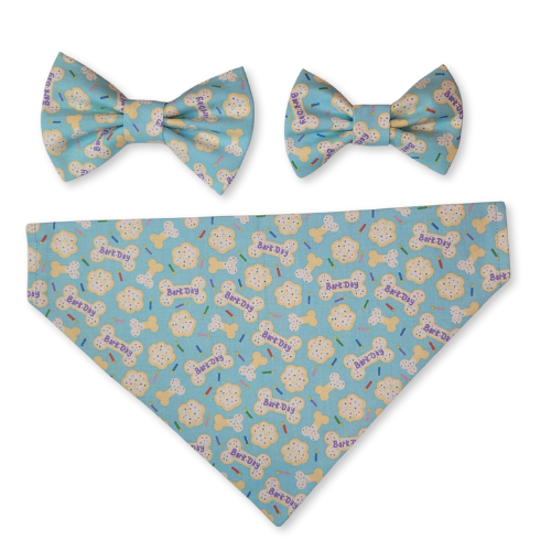 Blue Bark Day Pet Bow Tie