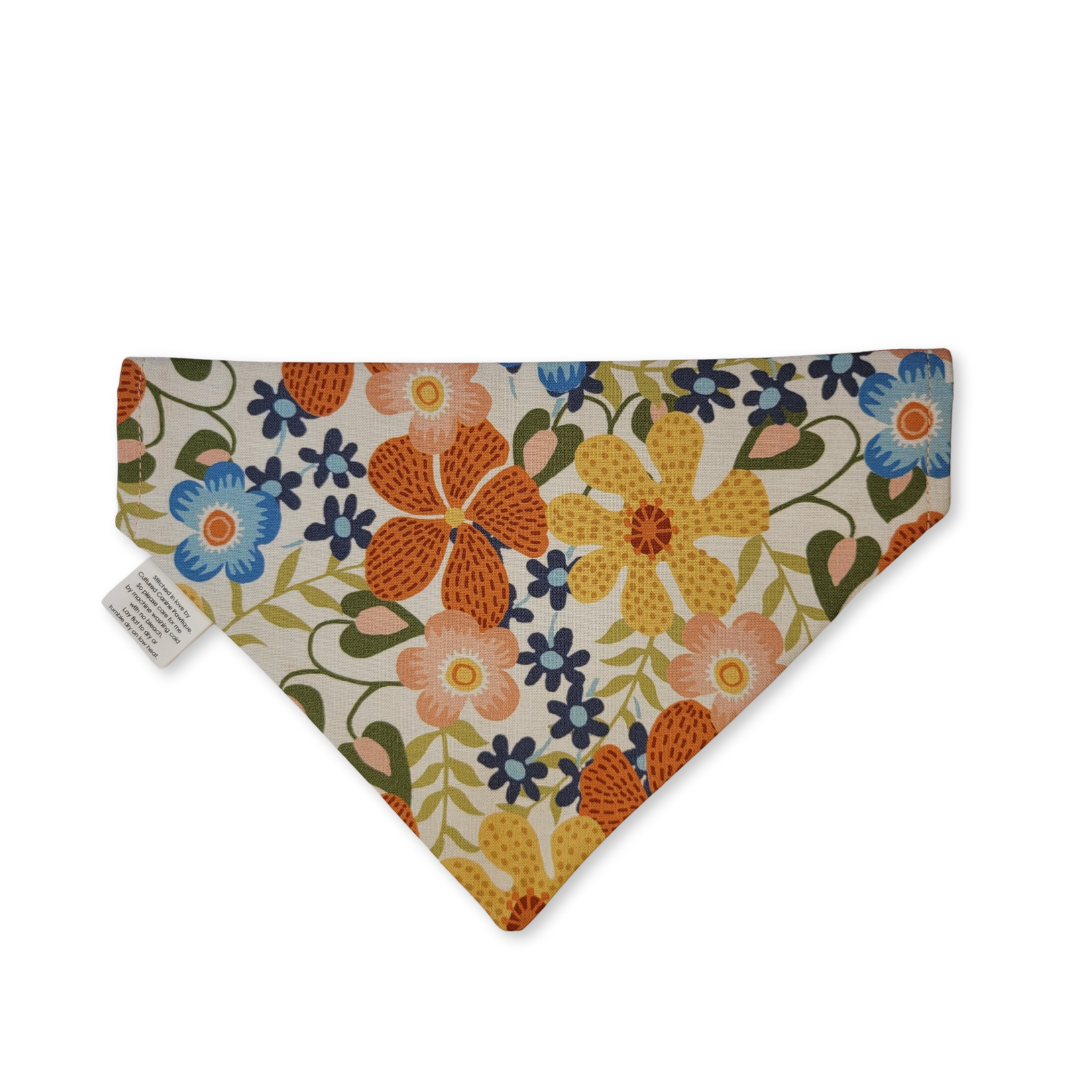 Boho Floral Stripe Bandana (Reversible)