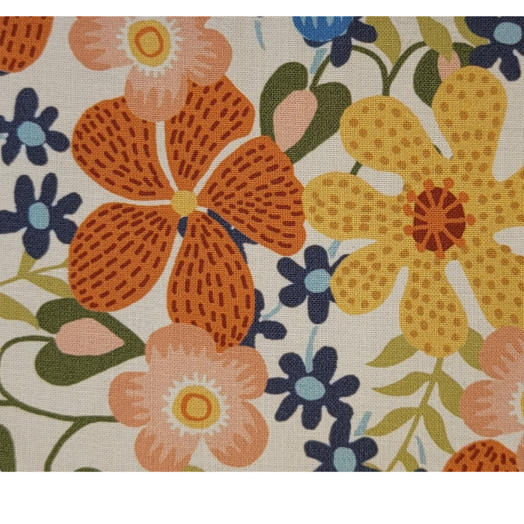 Boho Floral Stripe Bandana (Reversible)