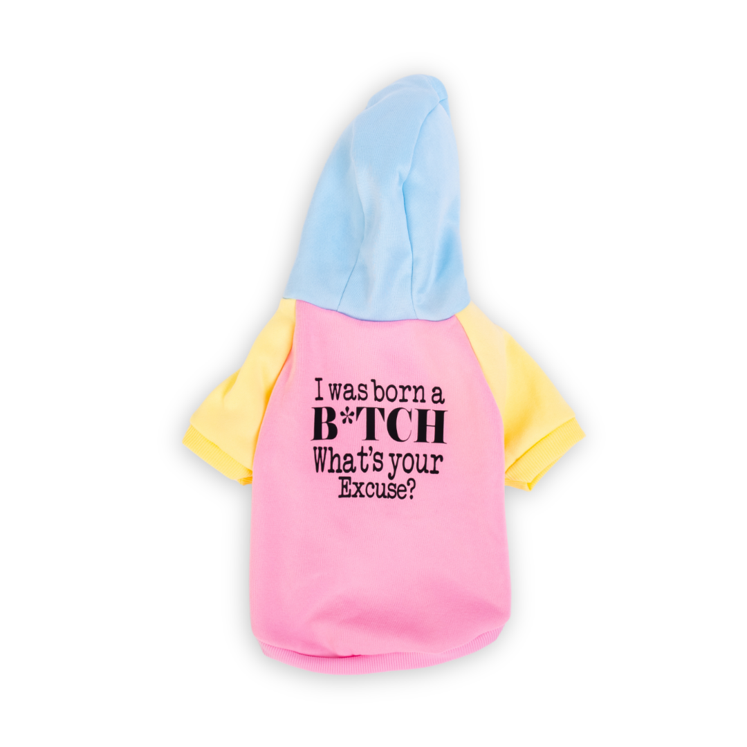 Born A Bitch Hooded Pet Sweatshirt
