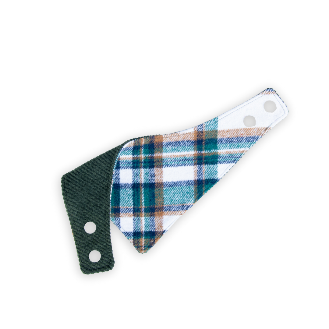 Plaid Winter Reversible Contoured Snap Pet Bandana