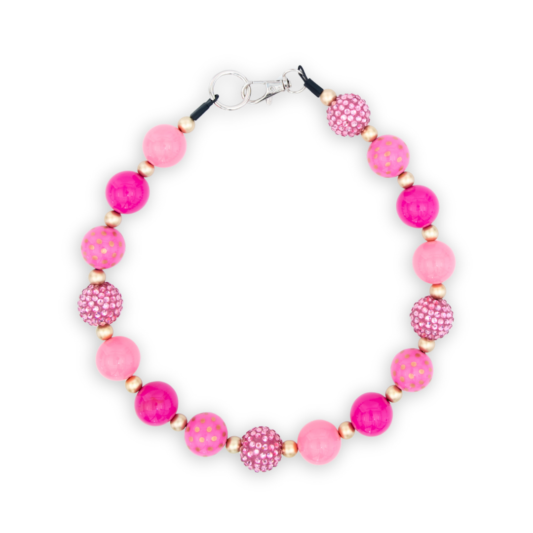 Bubblegum Pink Bling Decorative Pet Necklace