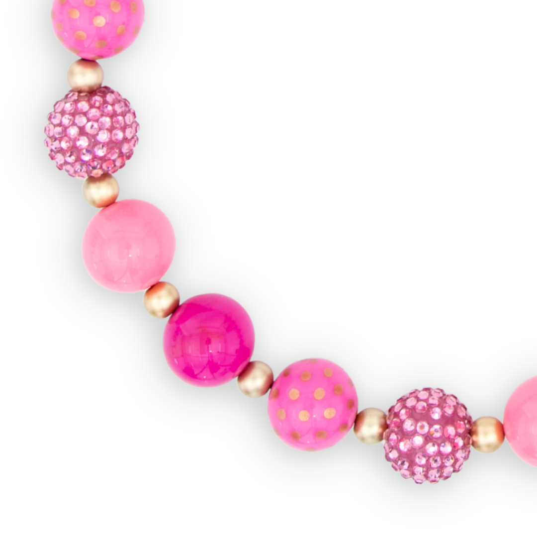 Bubblegum Pink Bling Decorative Pet Necklace