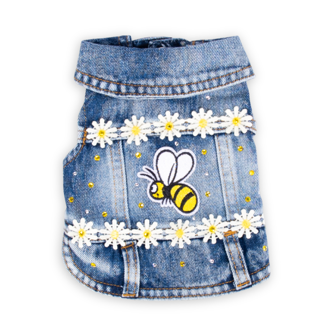 Bumble Bee - Embellished Denim Pet Jacket
