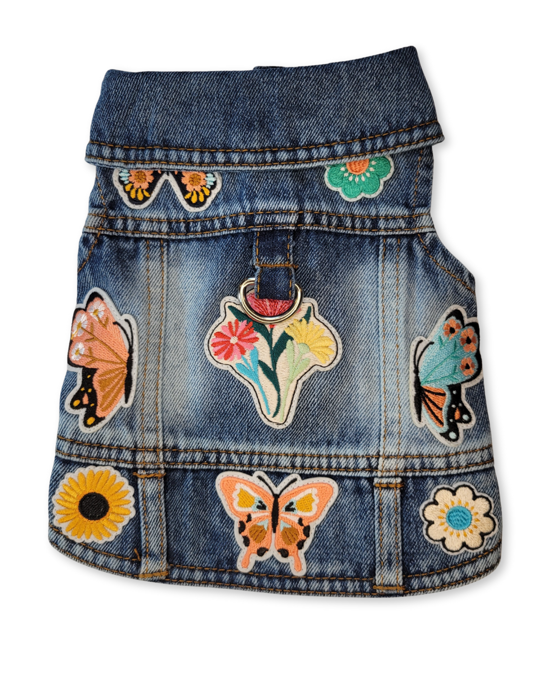 Butterfly Blues - Embellished Denim Pet Jacket