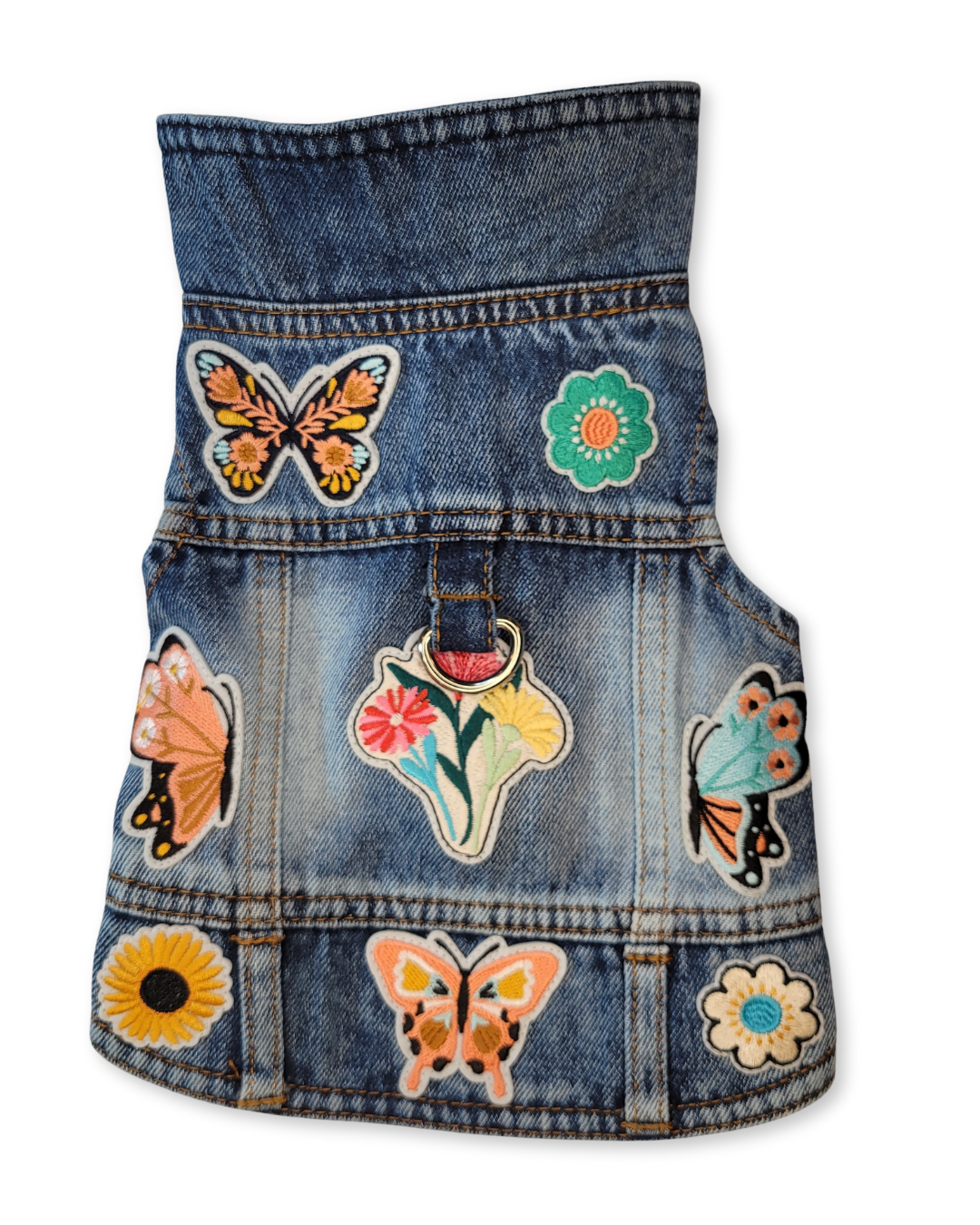 Butterfly Blues - Embellished Denim Pet Jacket