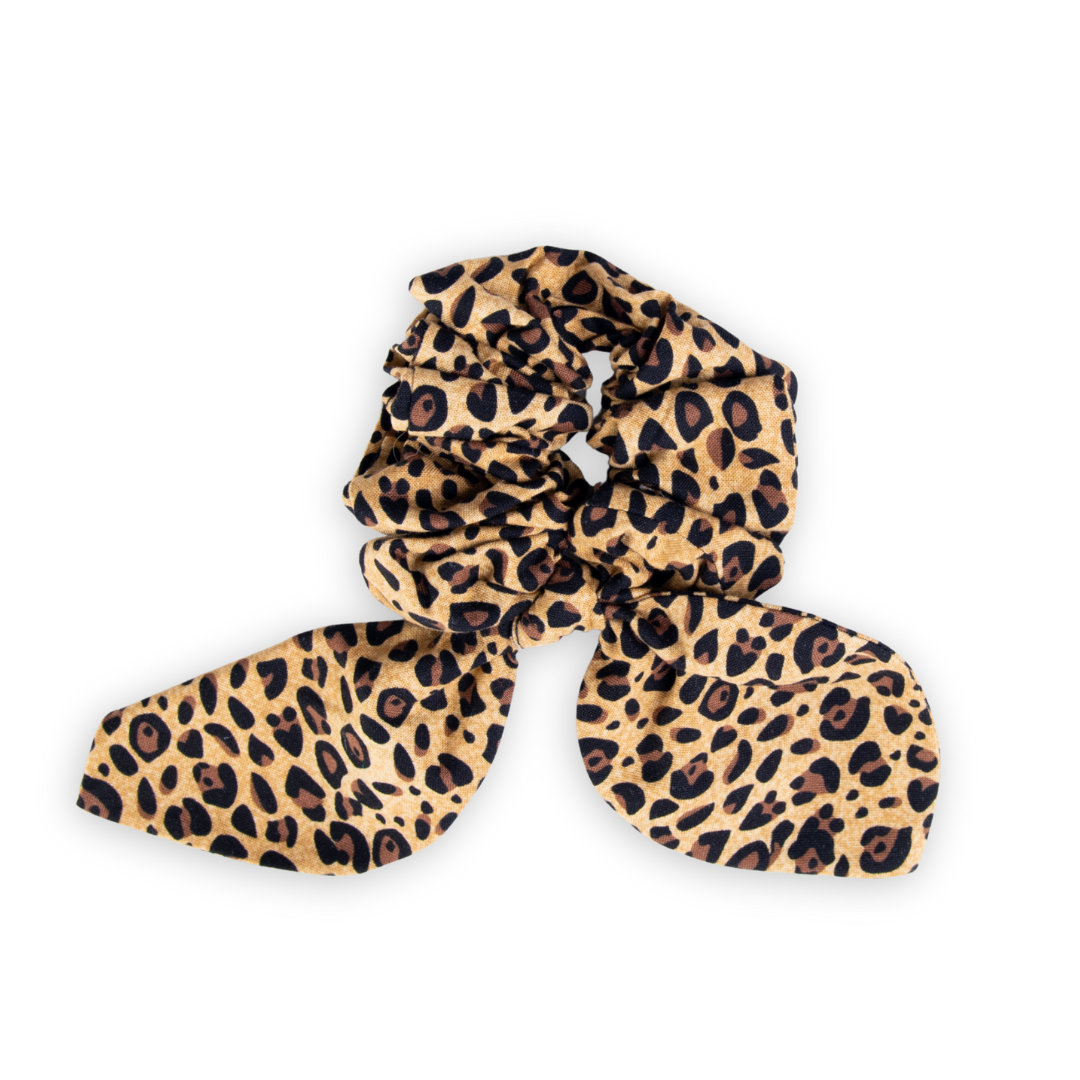 Cheetah Print Hair Scrunchie with Tails