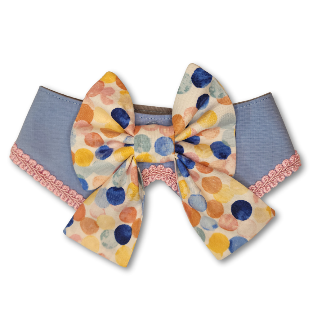 Shirt Collar with Sailor Bow Bandana - Pink and Blue