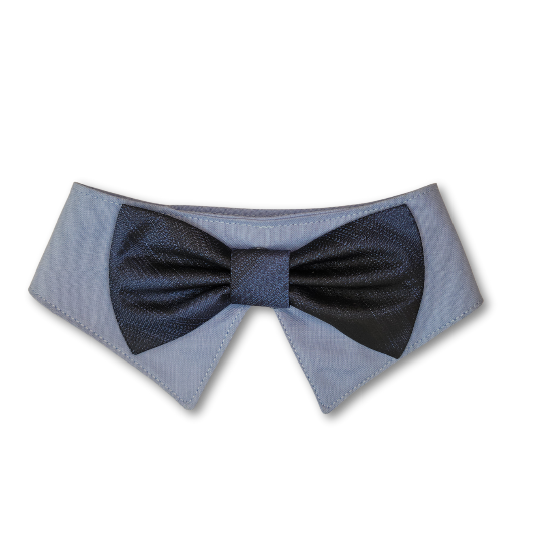Shirt Collar and Bow Tie Bandana - Blue