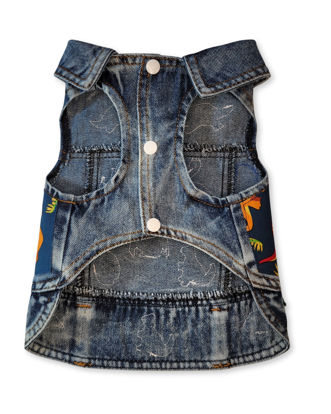 Dino Mite Blues - Embellished Denim Pet Jacket