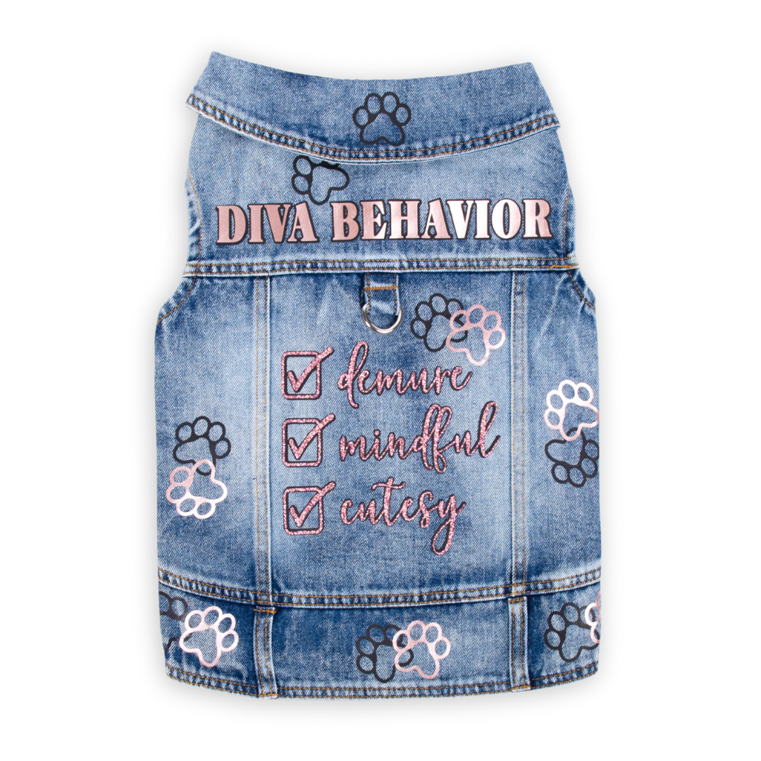 Demure Mindful Cutesy - Embellished CCP Denim Pet Jacket