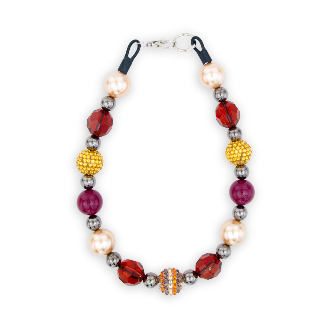 Burgundy Fall Decorative Pet Necklace