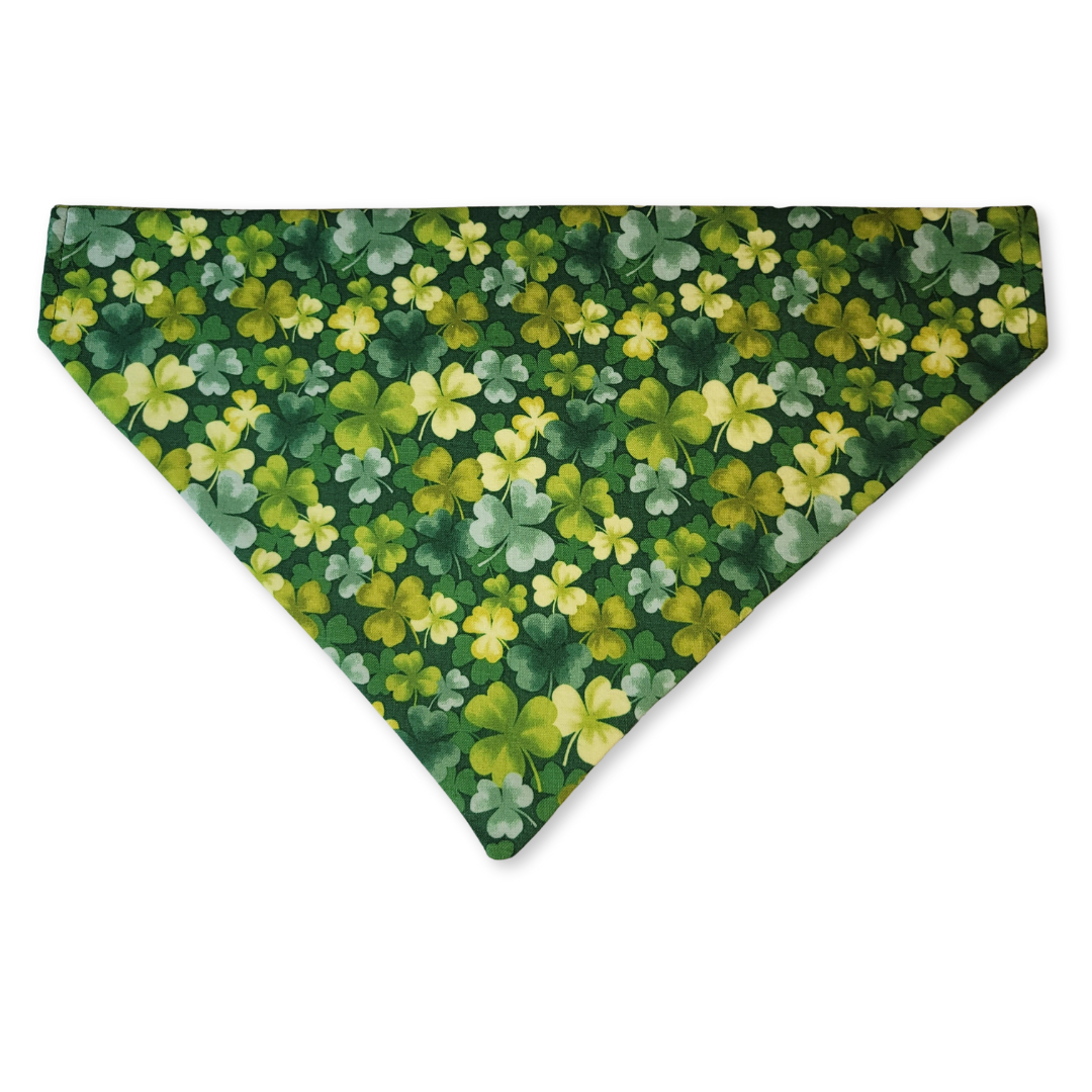 Lucky Plaid & Field of Clovers Pet Bandana (Reversible)