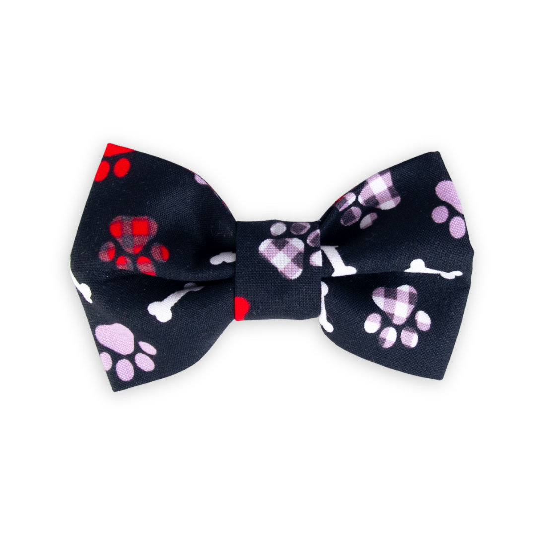 Footprint + Bones Pet Bow Tie