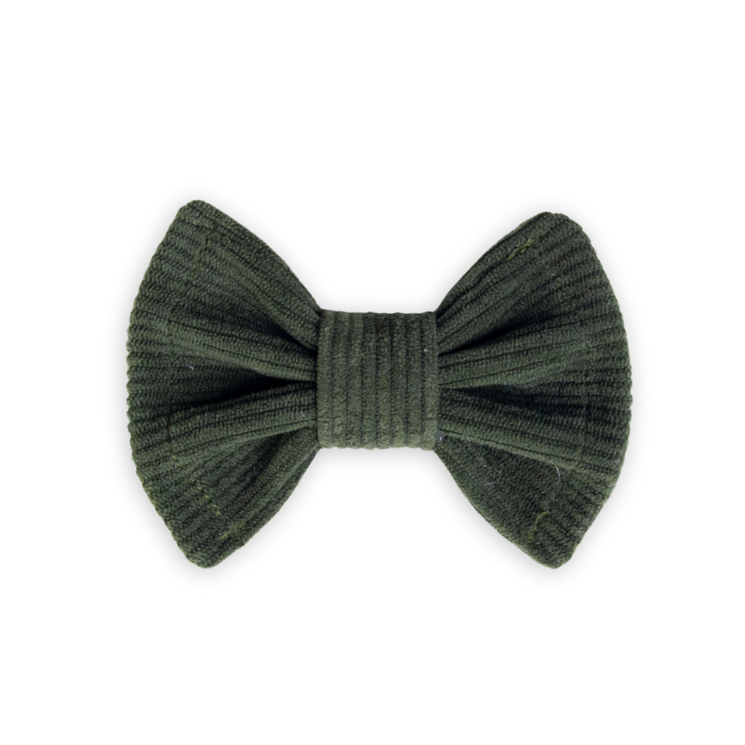 Green Corduroy Pet Hair Bow