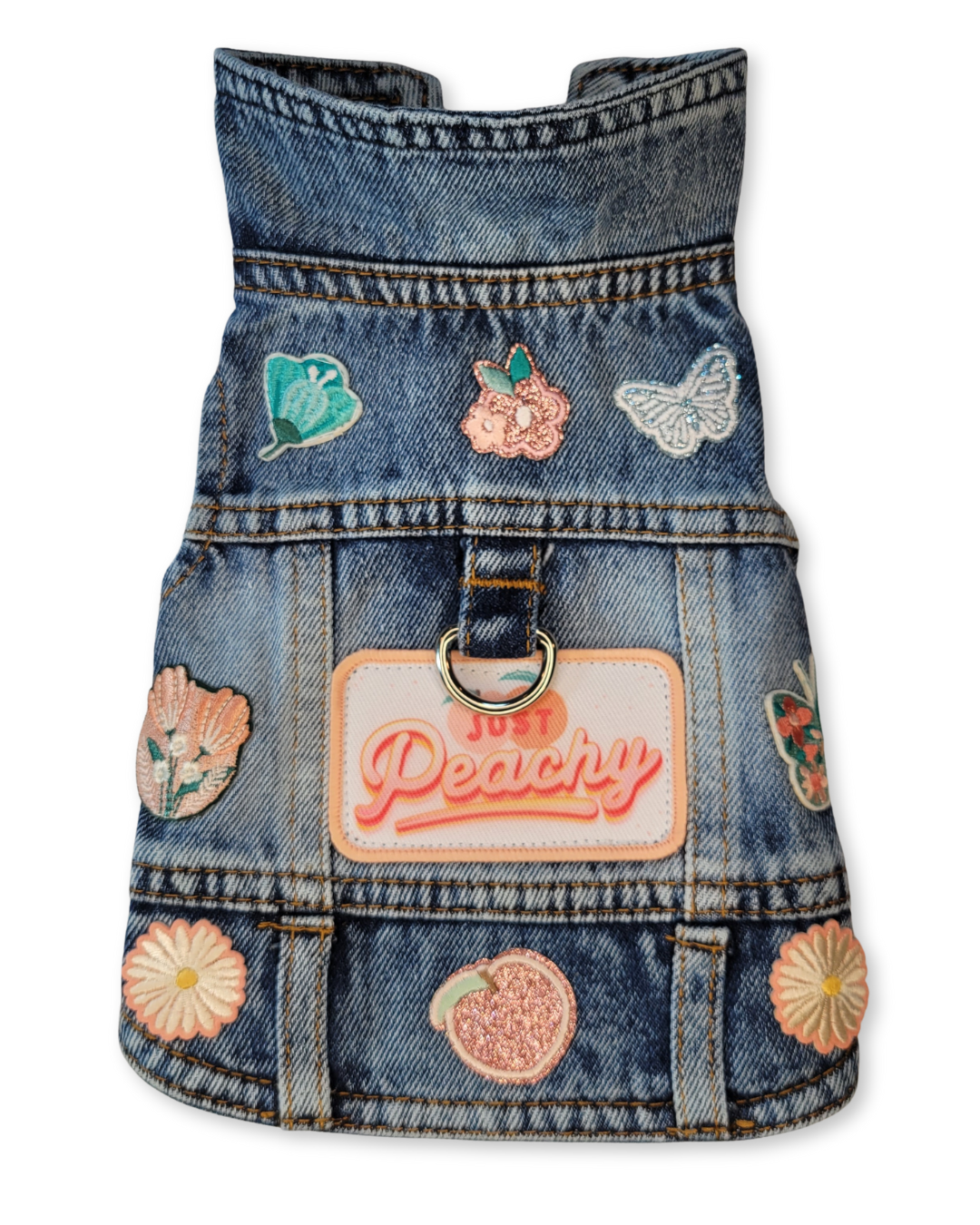 Just Peachy - Embellished Denim Pet Jacket