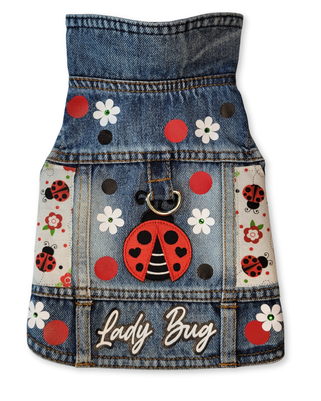 Lady Bug - Embellished Denim Pet Jacket