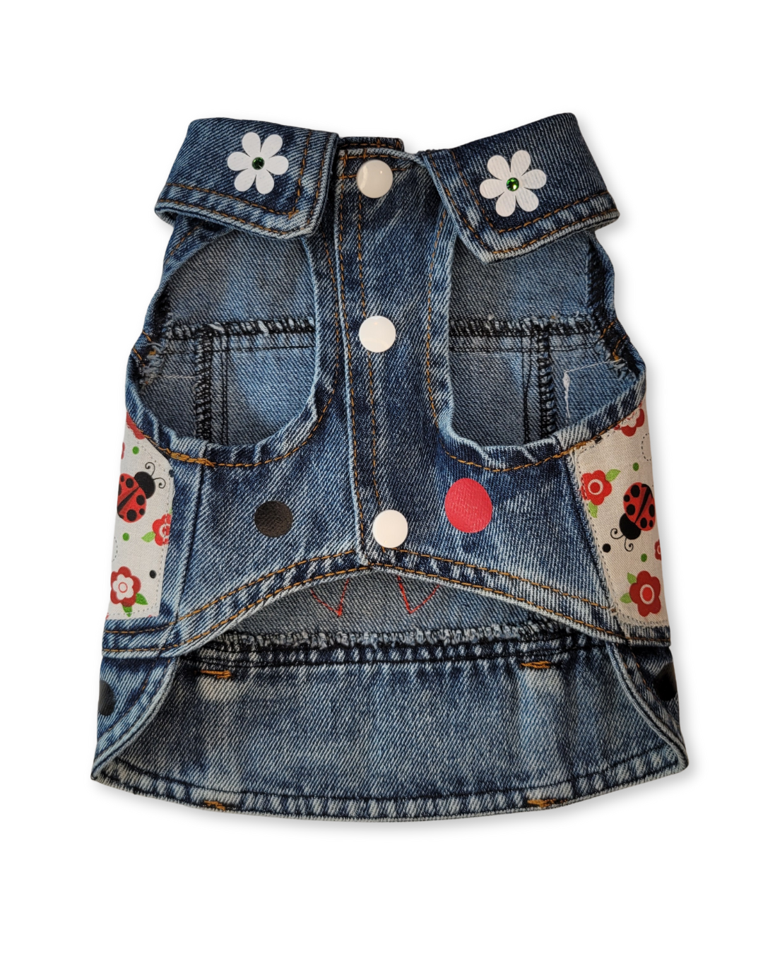Lady Bug - Embellished Denim Pet Jacket