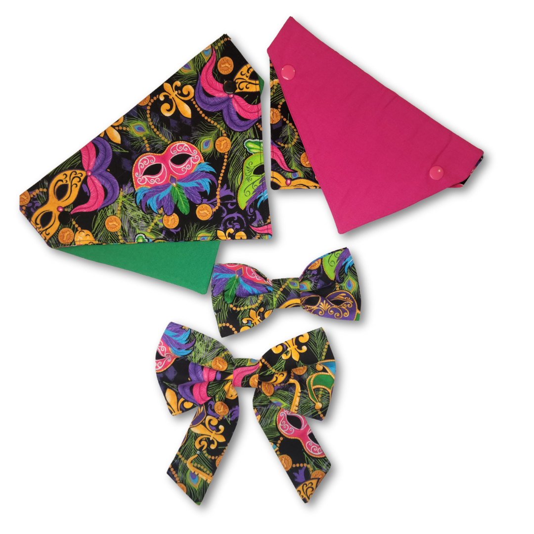 Mardi Gras Collar Bow