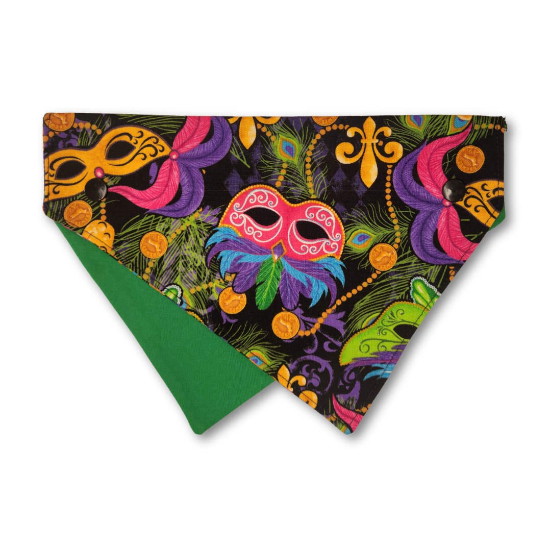 Mardi Gras Reversible Peekaboo Pet Bandana
