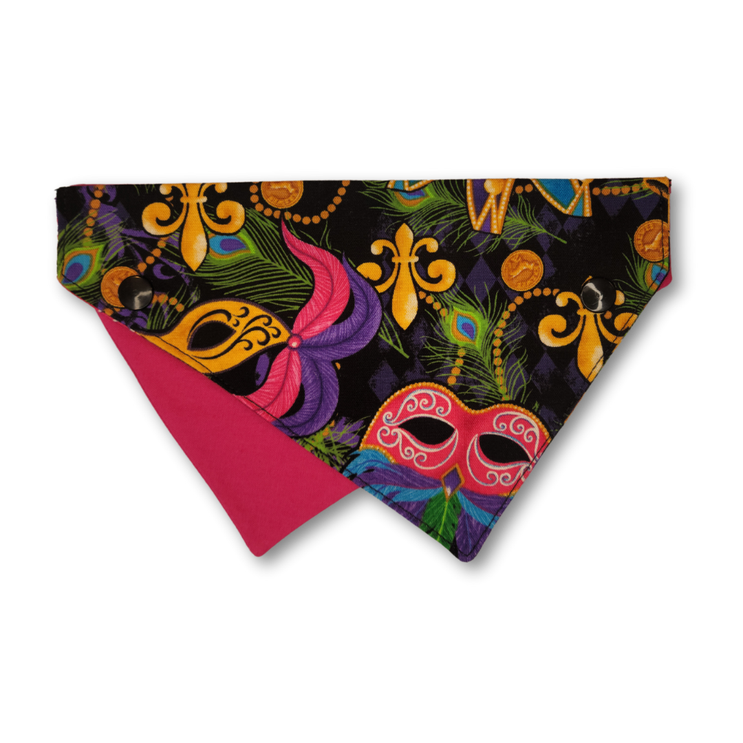 Mardi Gras Reversible Peekaboo Pet Bandana