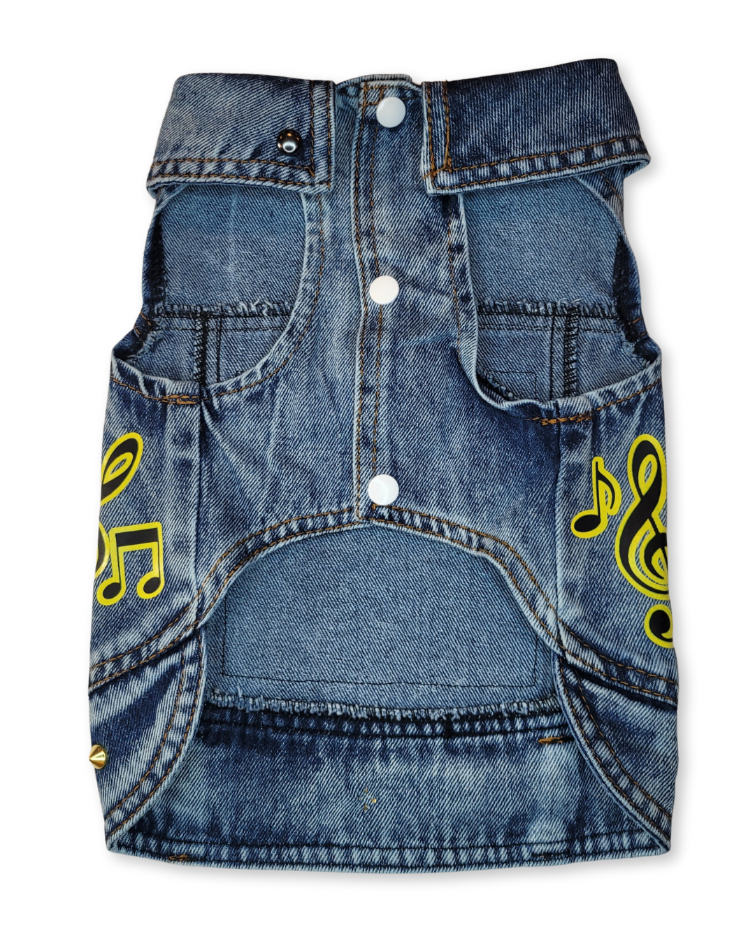 Mustaaarrrddd - Embellished Denim Pet Jacket