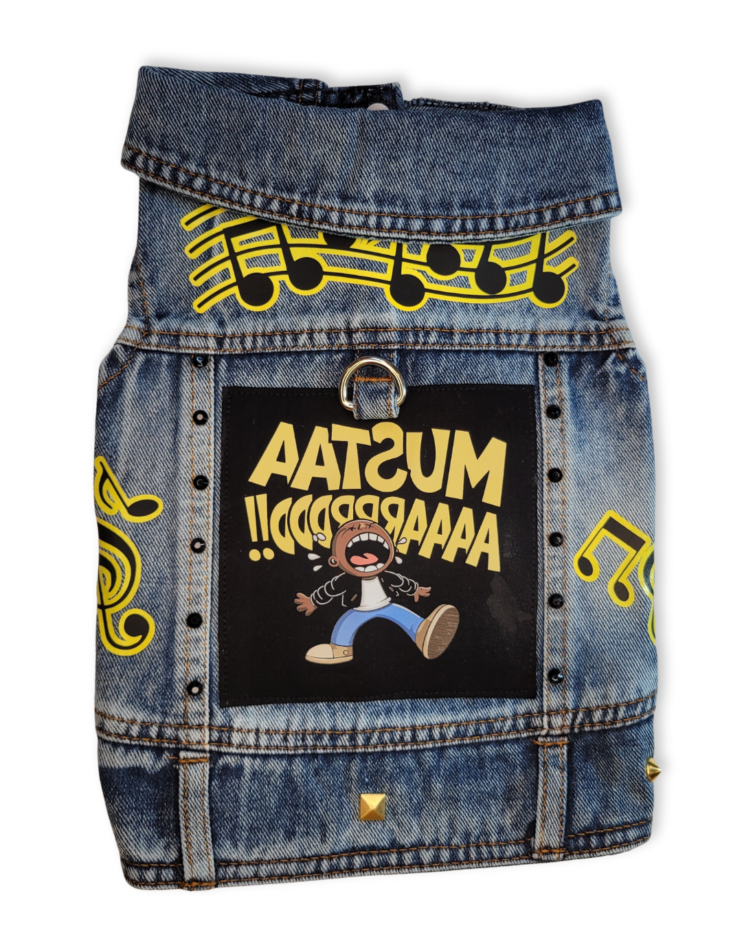 Mustaaarrrddd - Embellished Denim Pet Jacket