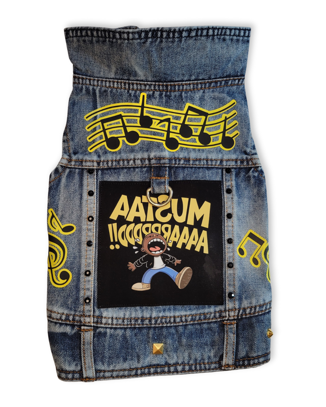 Mustaaarrrddd - Embellished Denim Pet Jacket