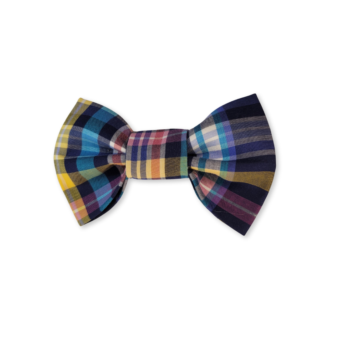 Madras Plaid Bright Pet Bow Tie