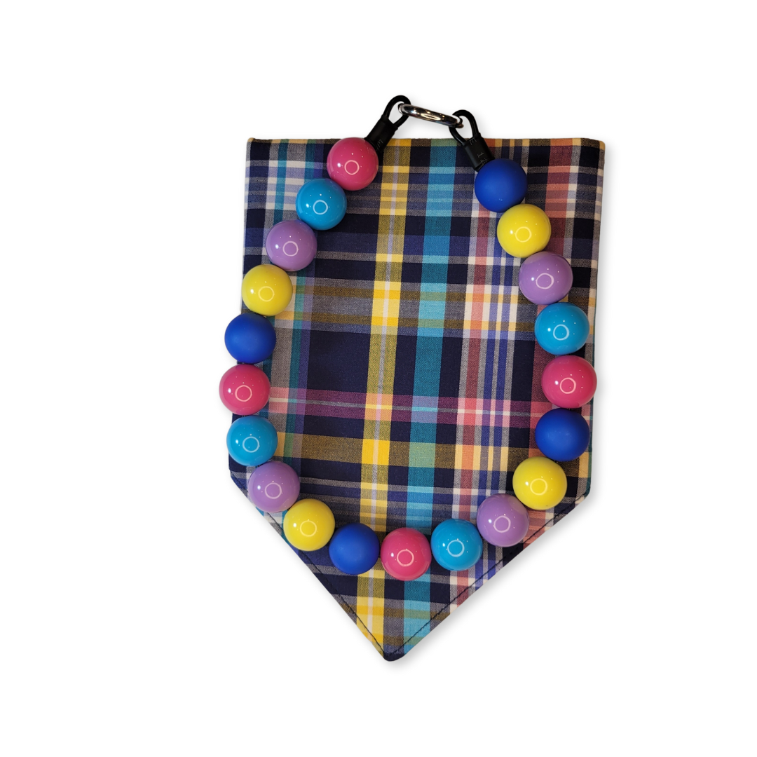 Madras Plaid Bright Pet Bow Tie