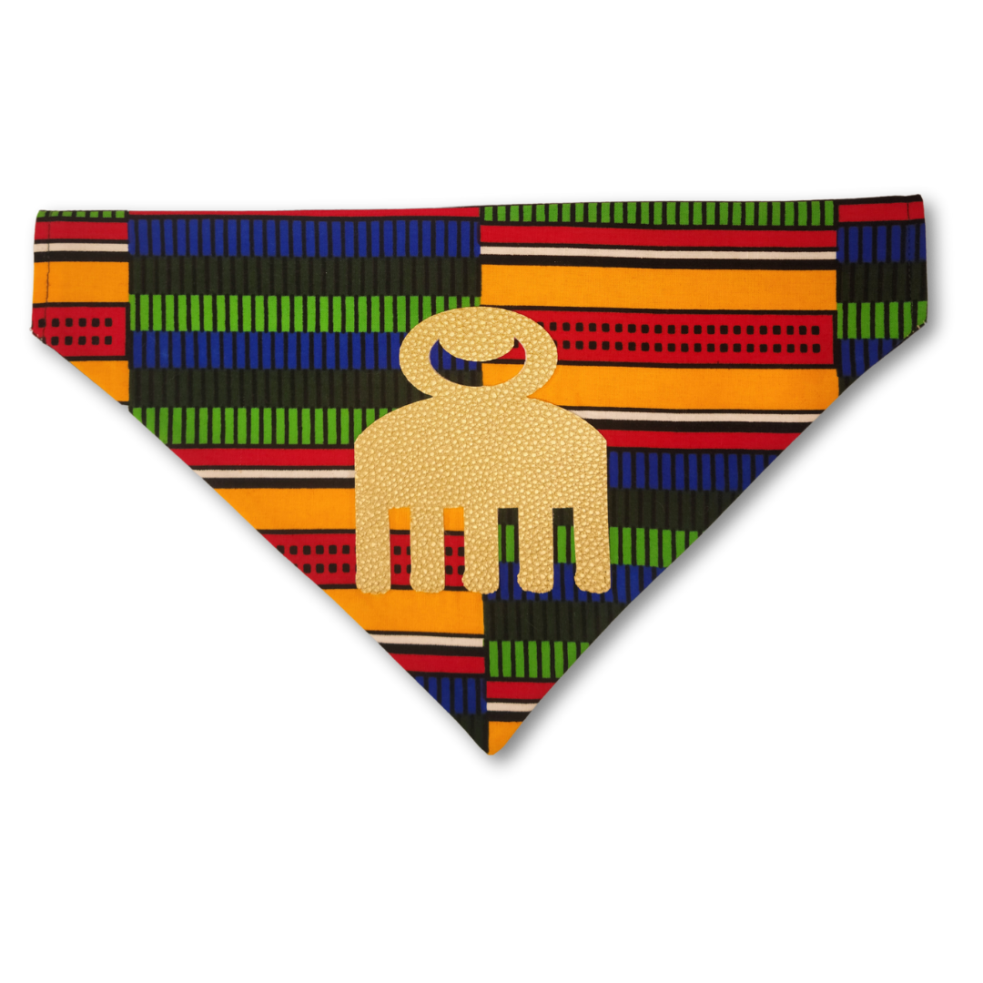 Leather Embellished Afro Bright Pet Bandana