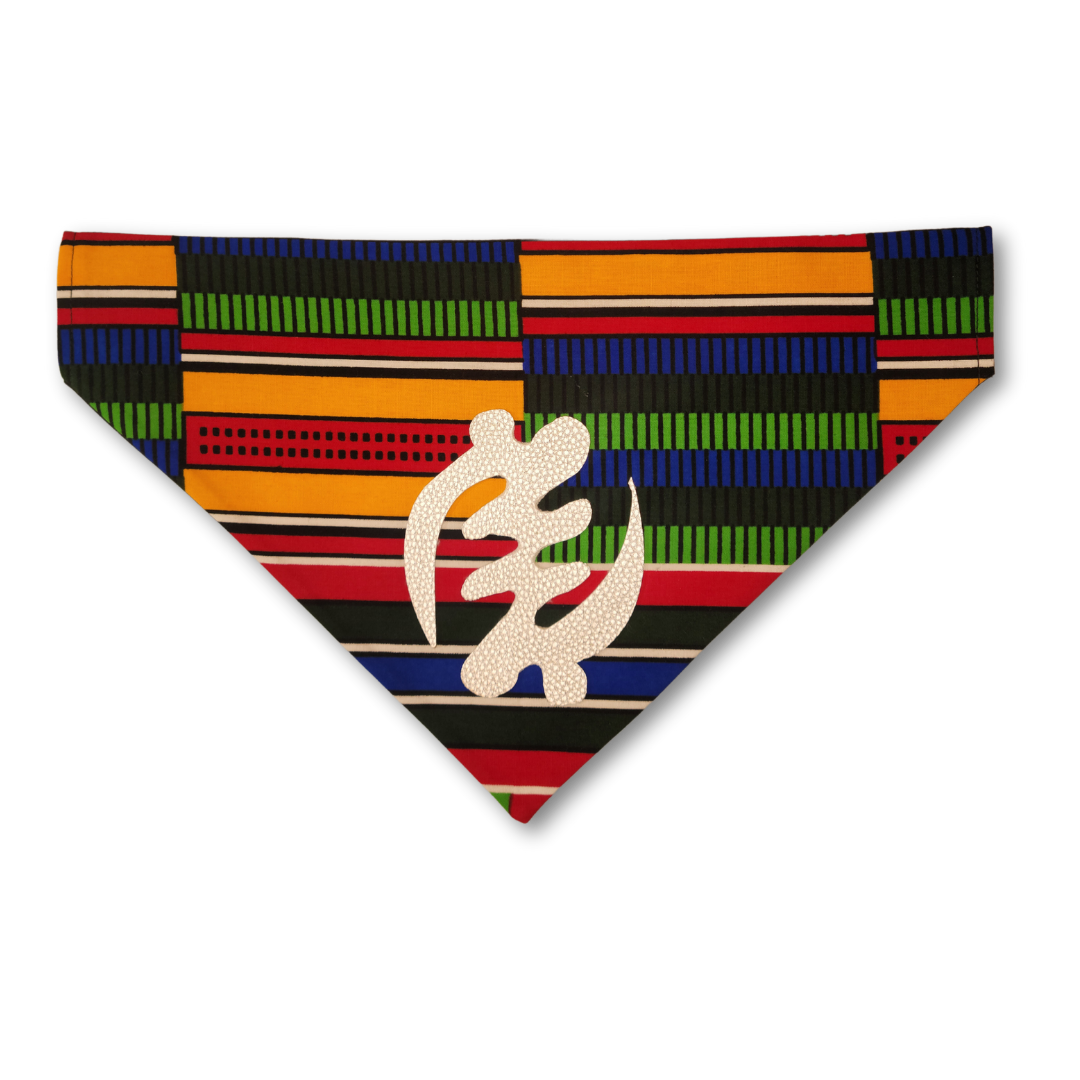 Leather Embellished Afro Bright Pet Bandana