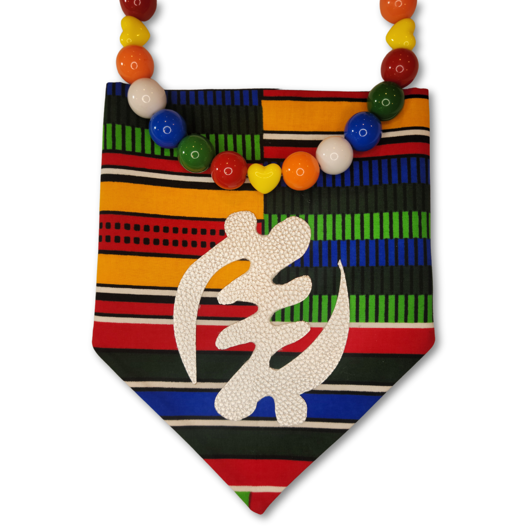 Leather Embellished Afro Bright Pet Bandana