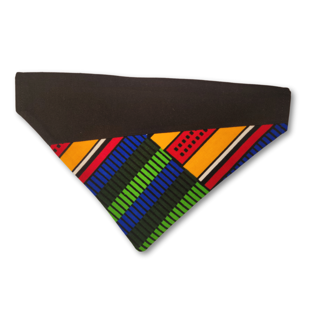 Leather Embellished Afro Bright Pet Bandana