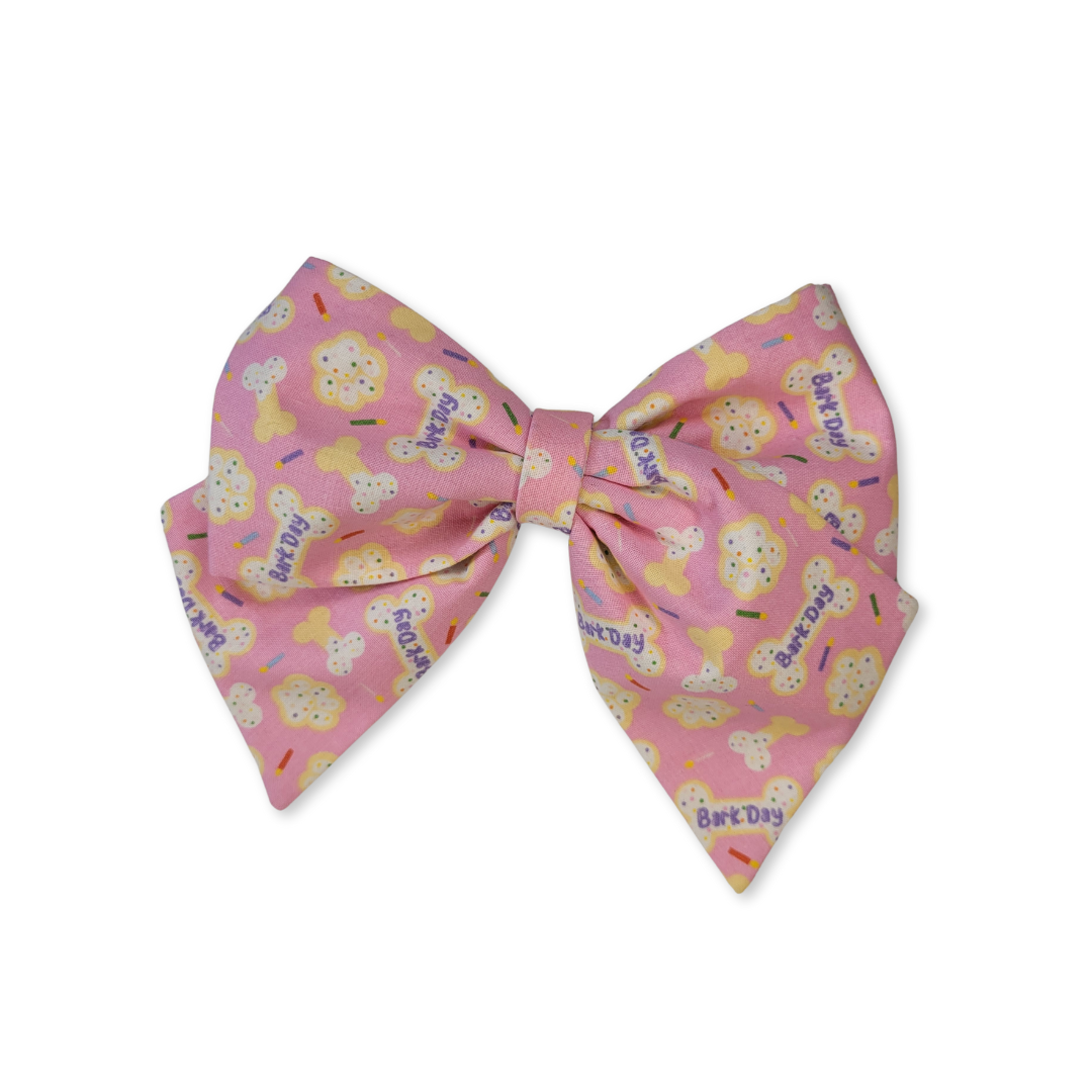 Pink Bark Day Pet Collar Sailor Bow