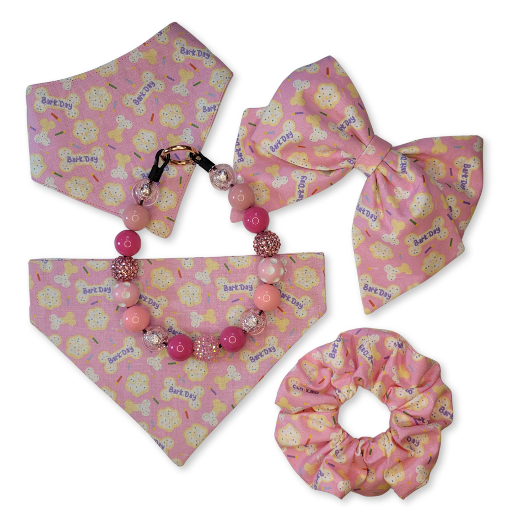 Pink Bark Day Pet Collar Sailor Bow