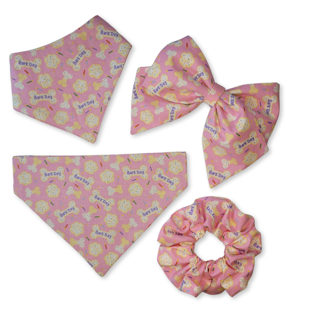 Pink Bark Day Pet Bandana