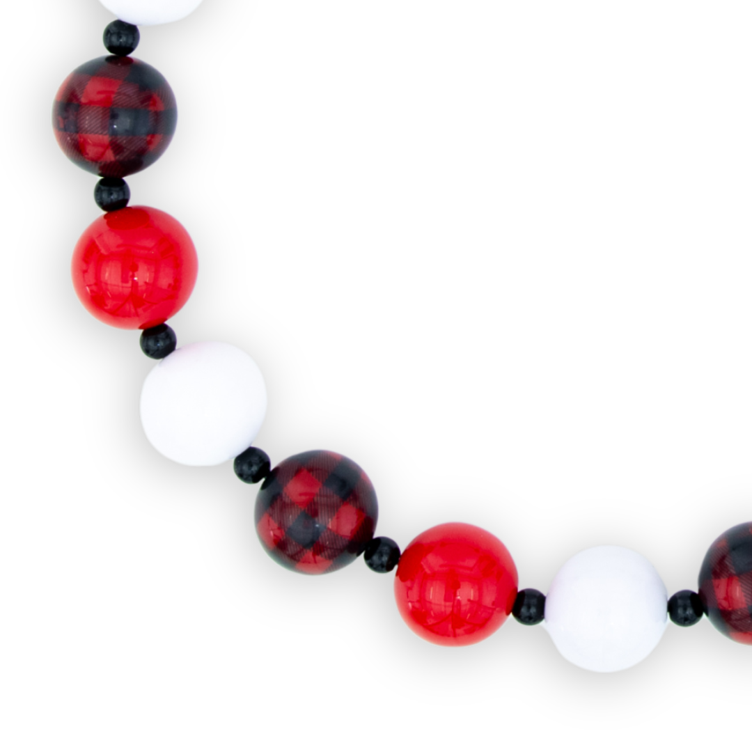 Red Plaid Decorative Pet Necklace