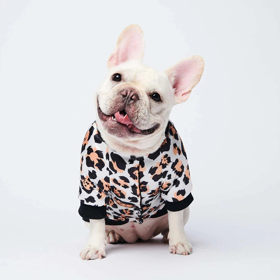 Dog Jacket for French Bulldogs - Warm Gold Embroidery Coat