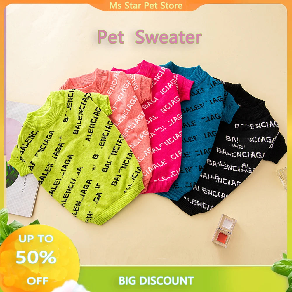 Cute High-Quality Round Neck Pet Sweater for Autumn & Winter