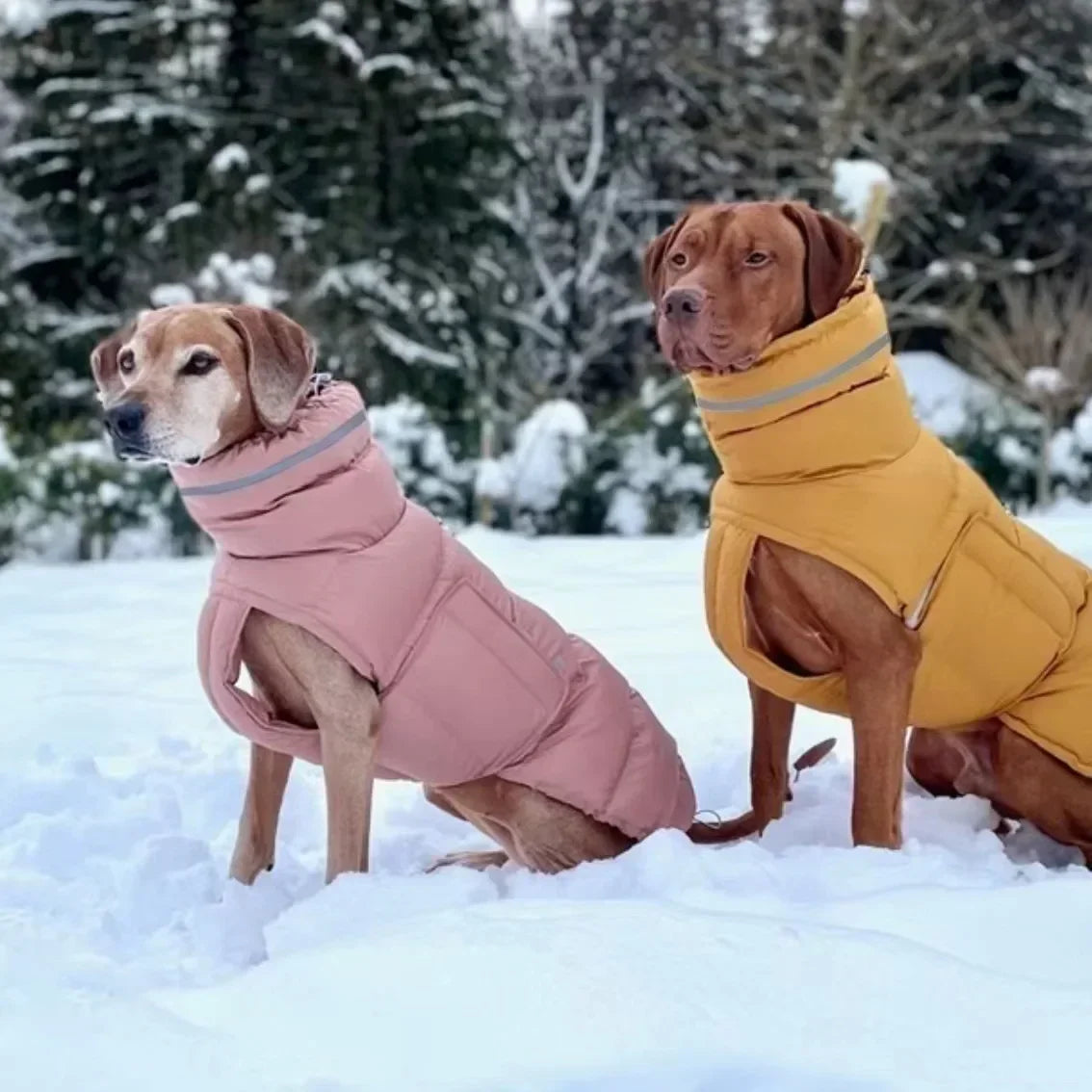Thick Waterproof Dog Down Jacket - Adjustable Winter Parka