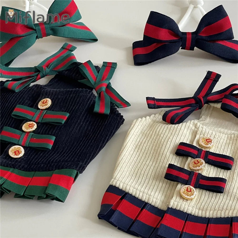 Miflame Spring Bow Dress for Small Dogs & Cats (Hairbands Sold Separately)