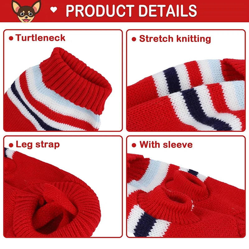 Striped Winter Sweater for Medium/Large Dogs
